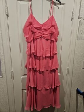 Target Pink Tiered Maxi Dress